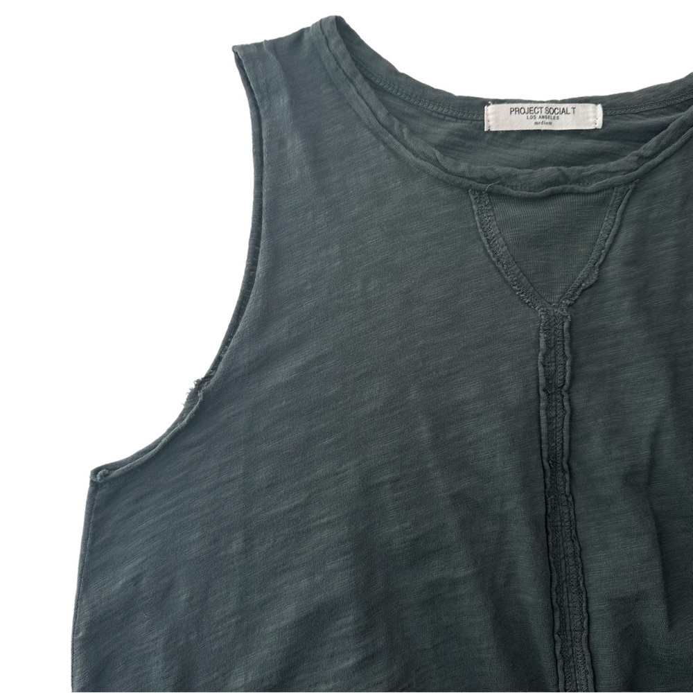 PROJECT SOCIAL T Gray Sleeveless Flowy Tank Top, Medium - Picture 4 of 8